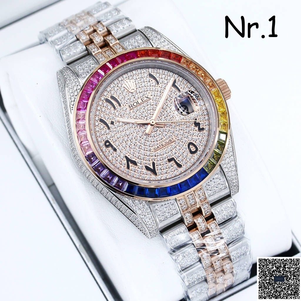 Rolex Datejust 126300 Rainbow Iced Out 41mm