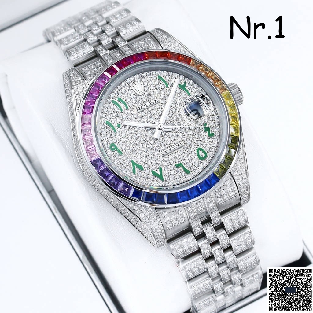 Rolex Datejust 126300 Rainbow Iced Out 41mm