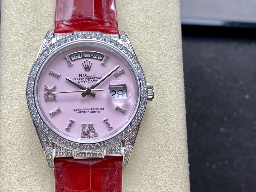 Rolex Daydate 128155RBR Icedout 36mm