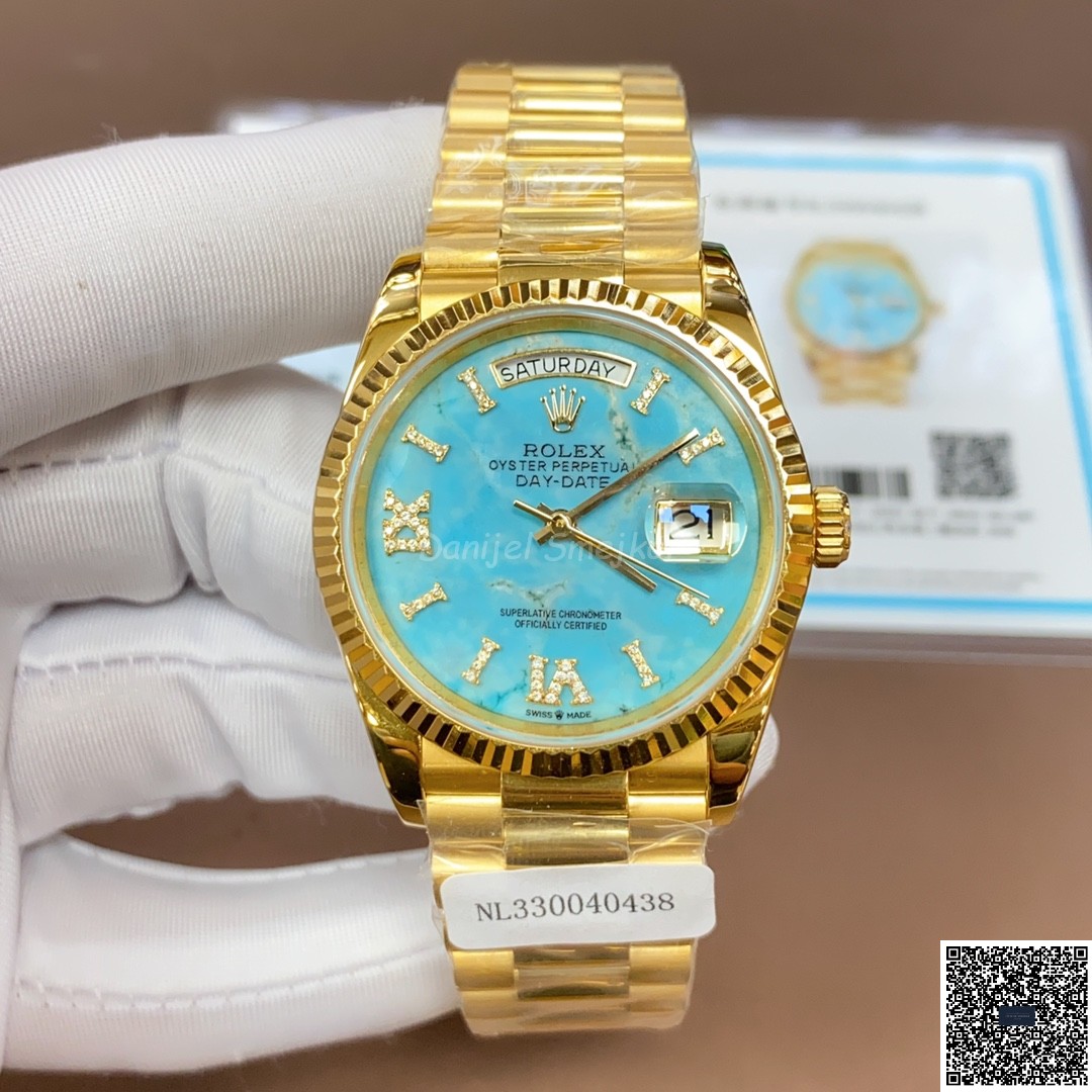 Rolex Daydate 128348 Turquoise 36mm