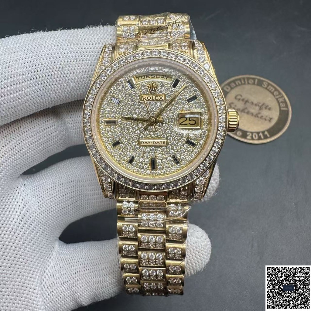 Rolex Daydate 18038 Iced Out 36mm